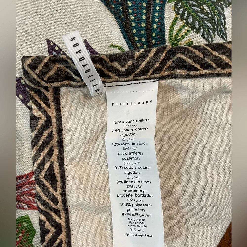 Pottery Barn Aldo Pumpkin Embroidered Table Throw Fall/Thanksgiving #1